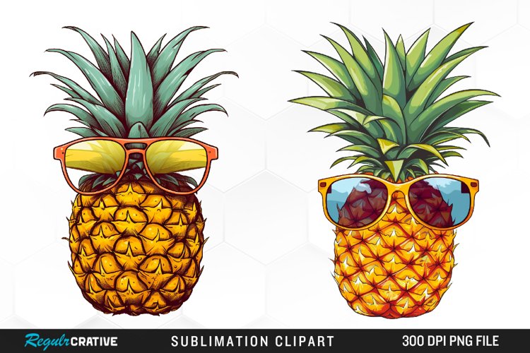 Watercolor Pineapple Graphics Clipart example image 1