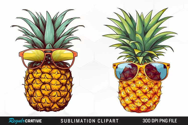 Watercolor Pineapple Graphics Clipart