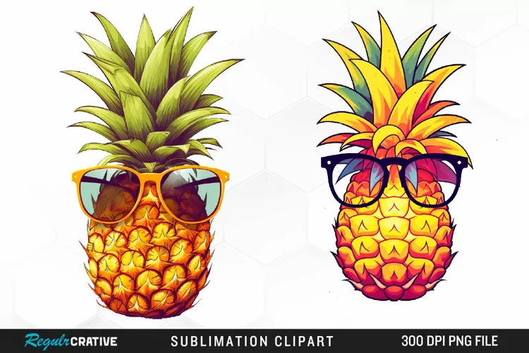 Watercolor Pineapple Graphics Clipart