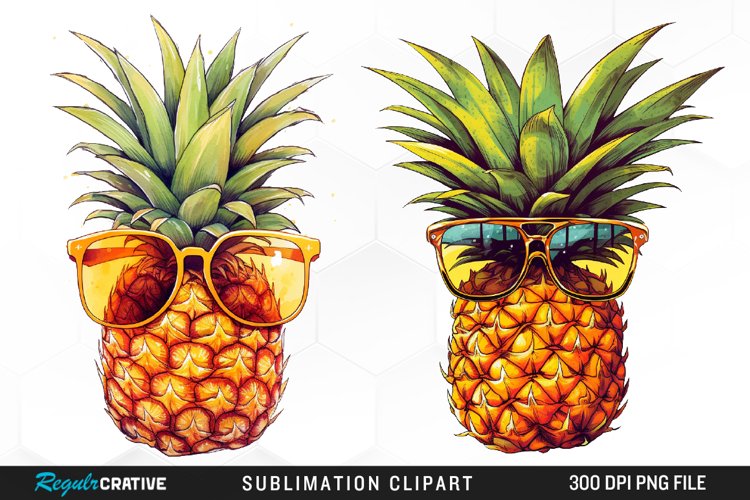 Watercolor Pineapple Graphics Clipart