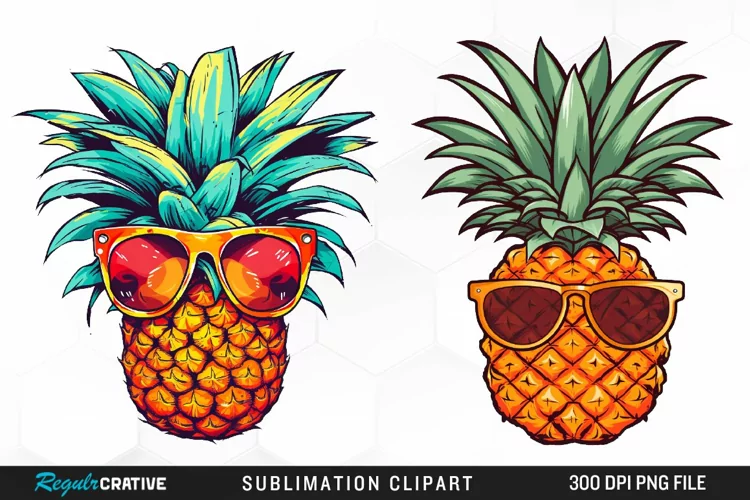 Watercolor Pineapple Graphics Clipart