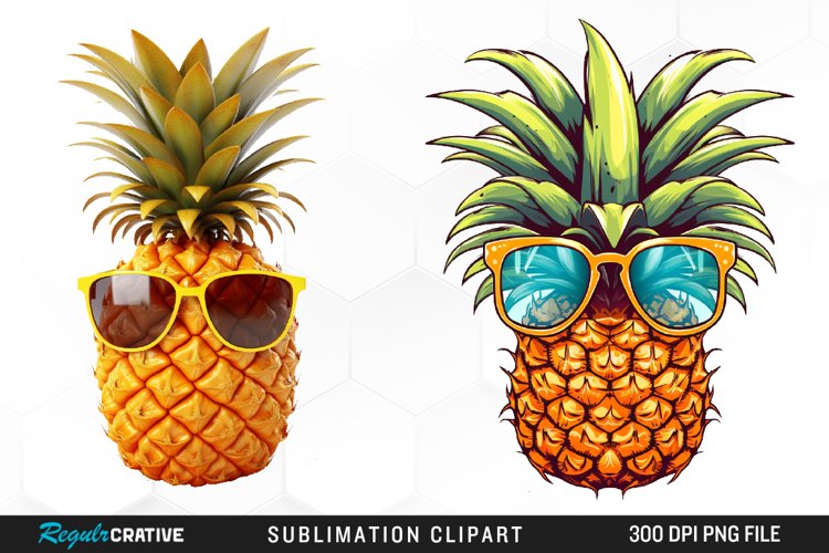 Watercolor Pineapple Graphics Clipart example image 1