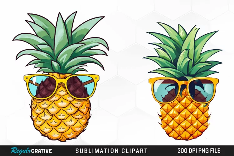 Watercolor Pineapple Graphics Clipart