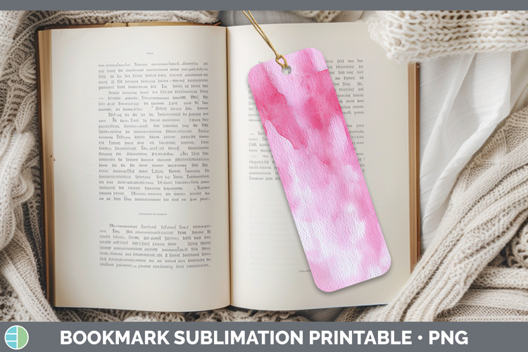 Watercolor Pink Bookmark Sublimation Printable Designs