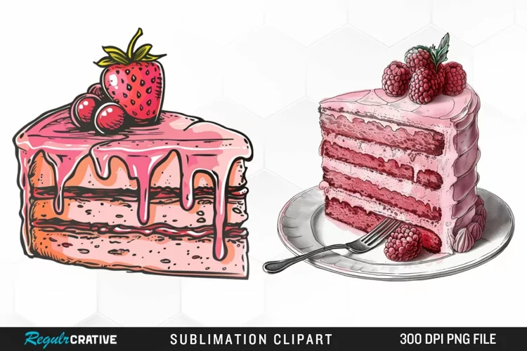 Watercolor Pink Cake Exquisite Clipart