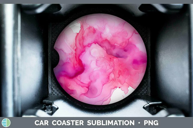 Watercolor Pink Car Coaster Sublimation Coaster Designs