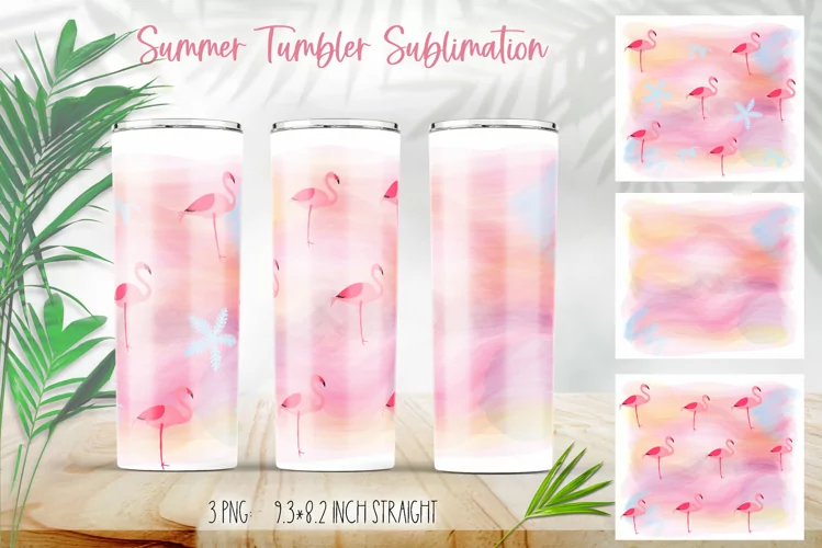 Pink Watercolor Flamingo Skinny Tumbler Sublimation