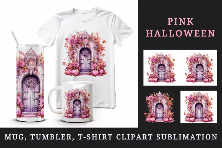 Halloween 20oz tumbler, mug wrap, clipart sublimation design