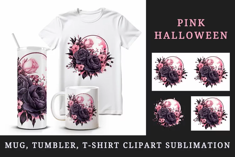 Halloween 20oz tumbler, mug wrap, clipart sublimation design