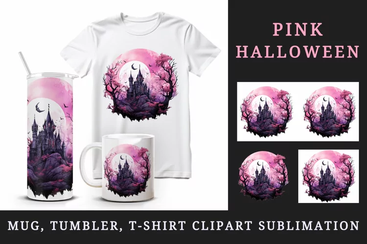 Halloween 20oz tumbler, mug wrap, clipart sublimation design
