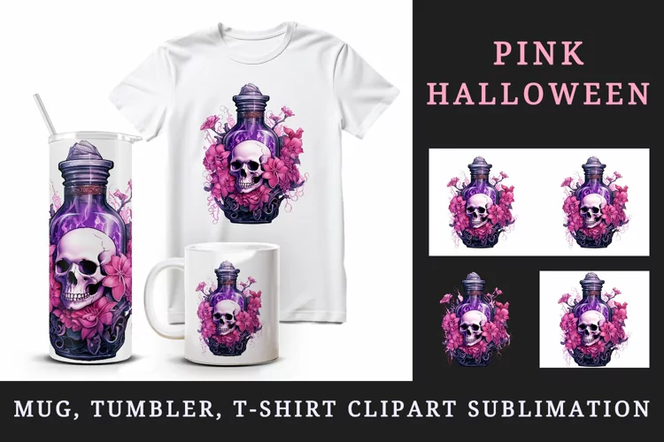 Halloween 20oz tumbler, mug wrap, clipart sublimation design