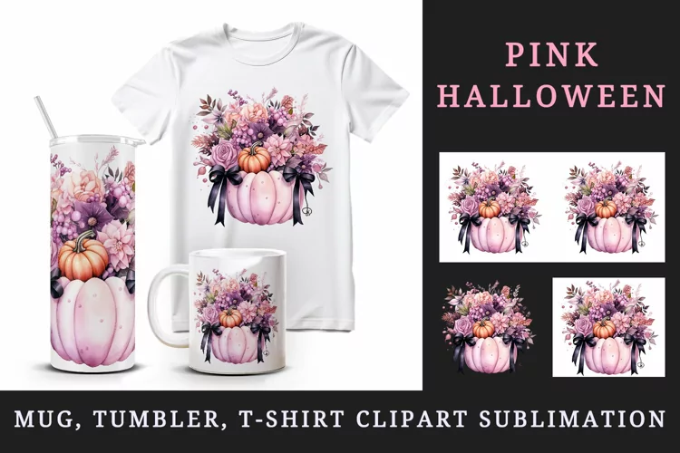 Halloween 20oz tumbler, mug wrap, clipart sublimation design