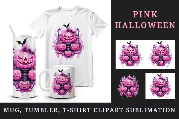 Halloween 20oz tumbler, mug wrap, clipart sublimation design