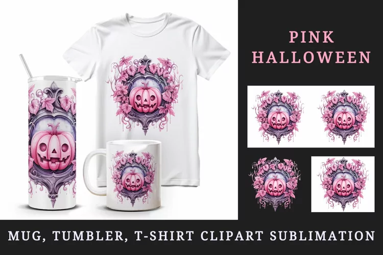 Halloween 20oz tumbler, mug wrap, clipart sublimation design