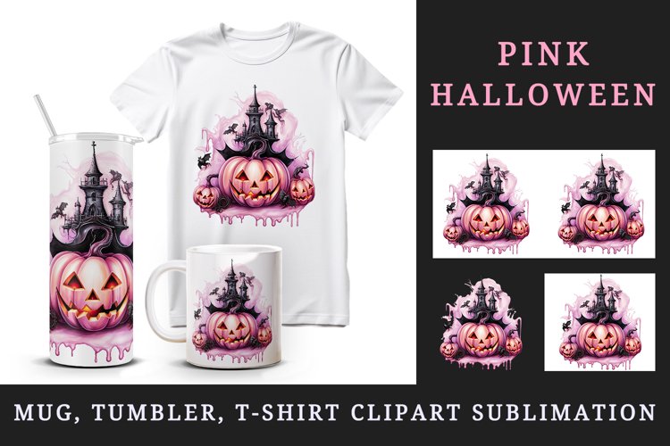 Halloween 20oz tumbler, mug wrap, clipart sublimation design