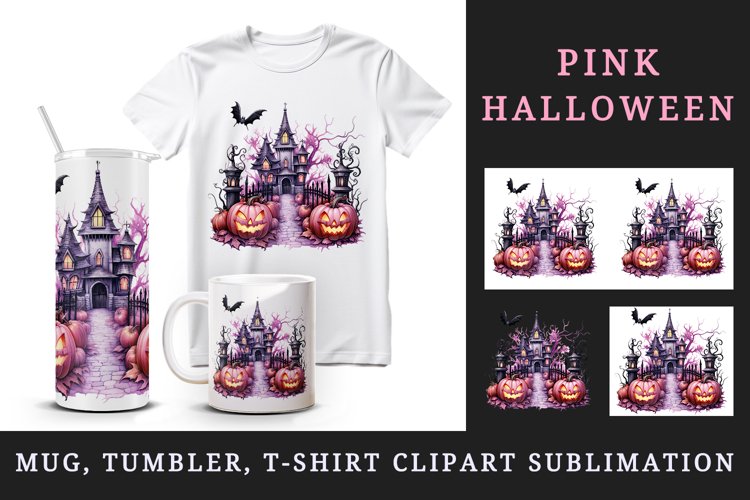 Halloween 20oz tumbler, mug wrap, clipart sublimation design