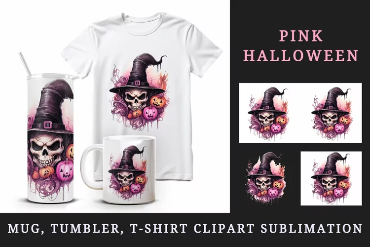 Halloween 20oz tumbler, mug wrap, clipart sublimation design