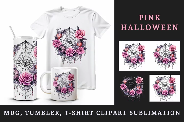Halloween 20oz tumbler, mug wrap, clipart sublimation design