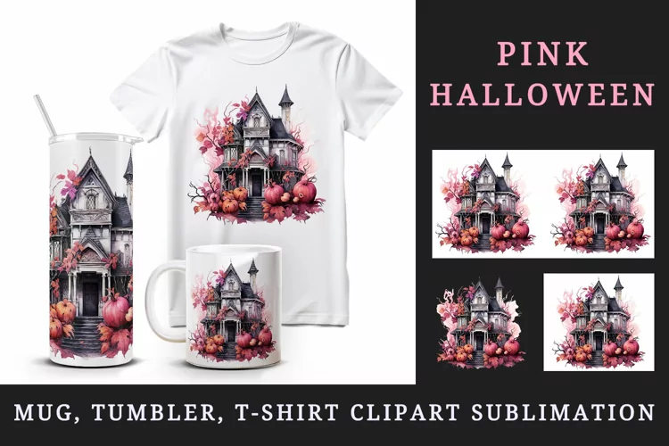 Halloween 20oz tumbler, mug wrap, clipart sublimation design