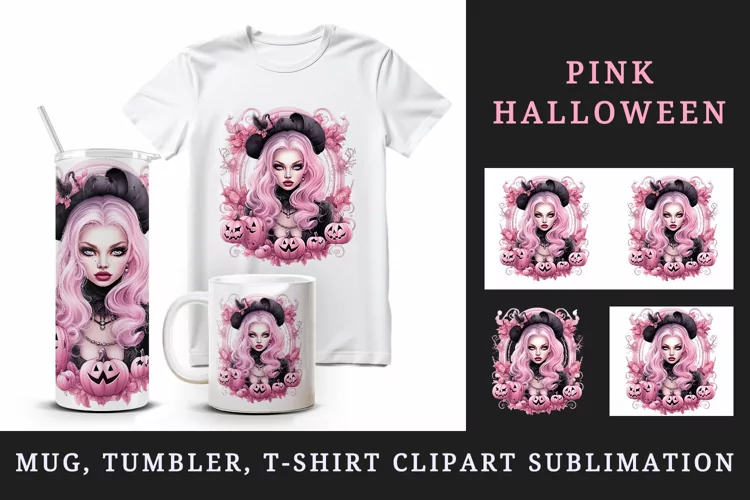 Halloween 20oz tumbler, mug wrap, clipart sublimation design