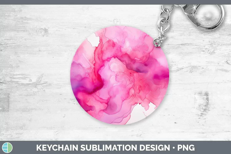 Watercolor Pink Keychain Sublimation Keyring Designs