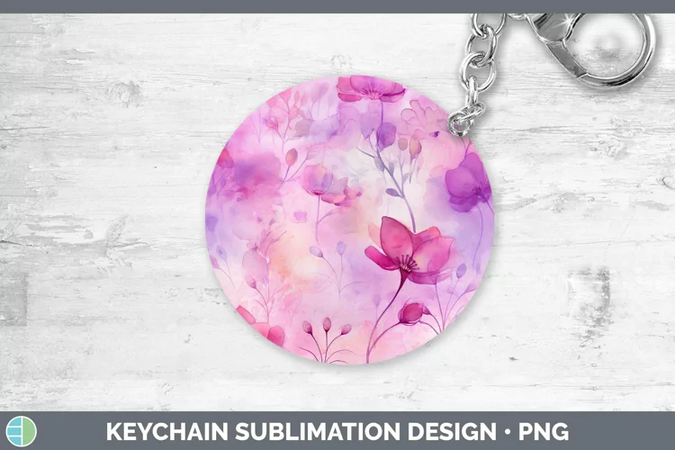 Watercolor Pink Keychain Sublimation Keyring Designs