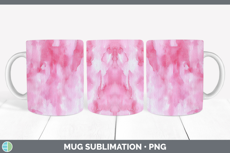Watercolor Pink Mug Wrap Sublimation Coffee Cup Designs