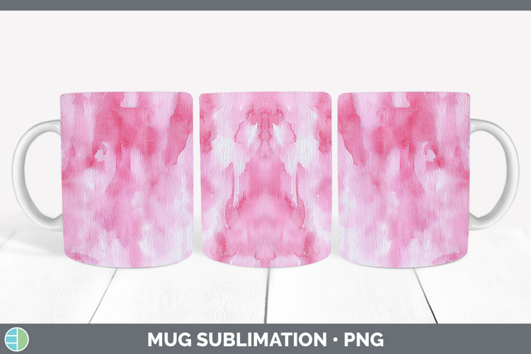 Watercolor Pink Mug Wrap Sublimation Coffee Cup Designs