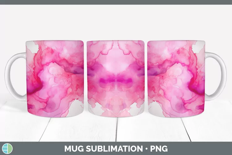 Watercolor Pink Mug Wrap Sublimation Coffee Cup Designs