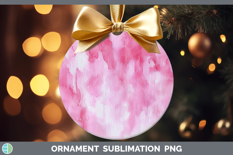 Watercolor Pink Ornament Sublimation Bauble Designs