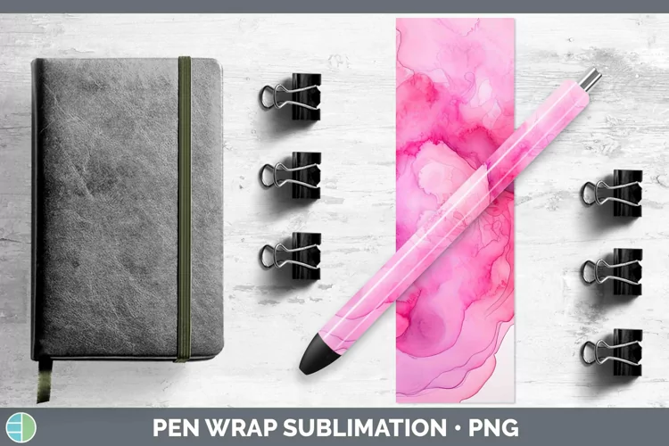 Watercolor Pink Pen Wrap Sublimation Epoxy Pen Designs