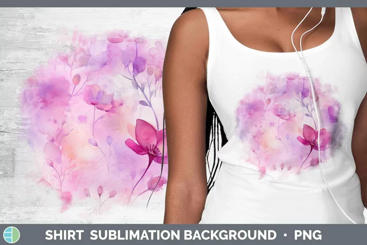 Watercolor Pink Shirt Sublimation Sublimation Background Des