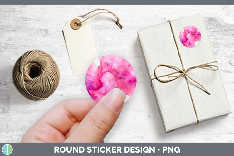 Watercolor Pink Stickers | Round Labels Designs