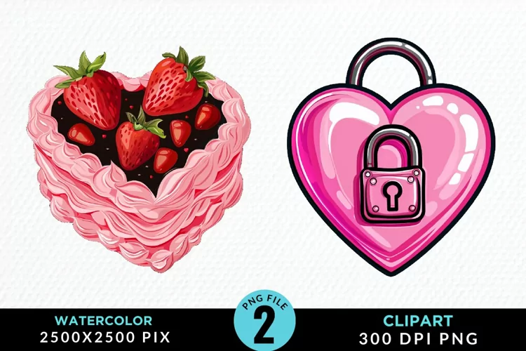 Watercolor Pink Valentines PNG Clipart