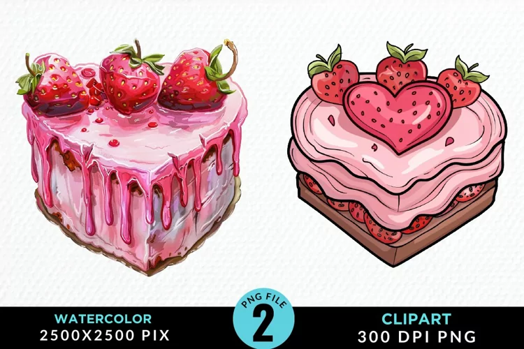 Watercolor Pink Valentines Design Clipart