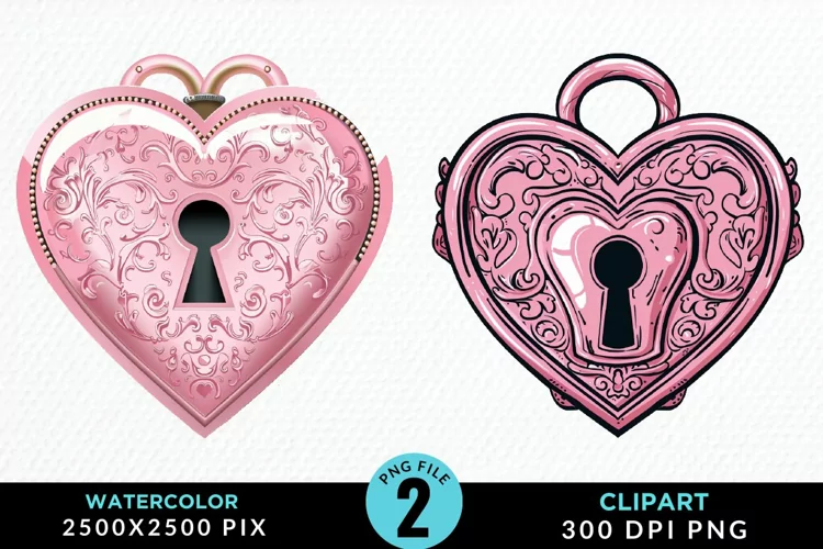 Watercolor Pink Valentines Design Clipart