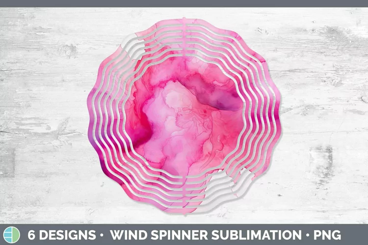 Watercolor Pink Wind Spinner Sublimation Spinner Designs