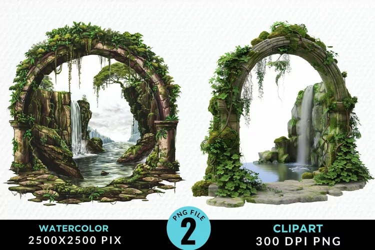 Watercolor Pirates Cove Illustration Clipart