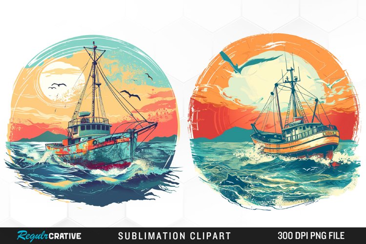 Watercolor Ship Pirates Cove Exquisite Clipart example image 1