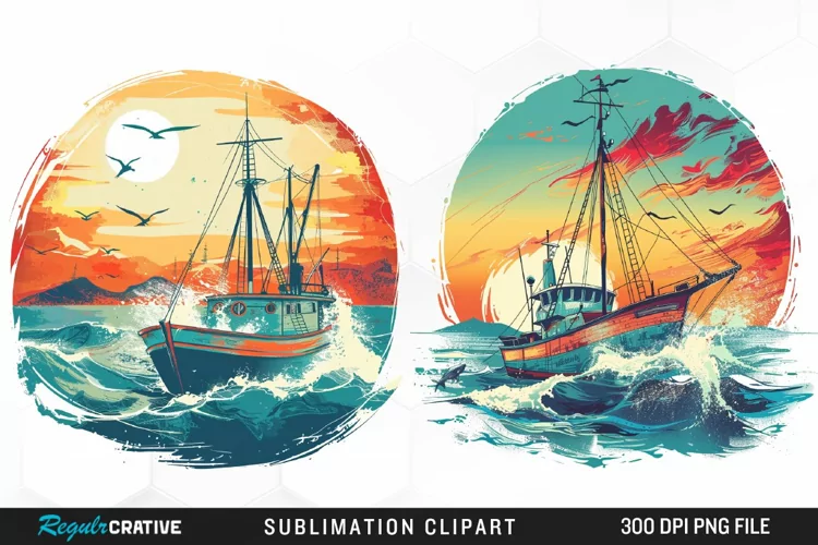 Watercolor Ship Pirates Cove Exquisite Clipart