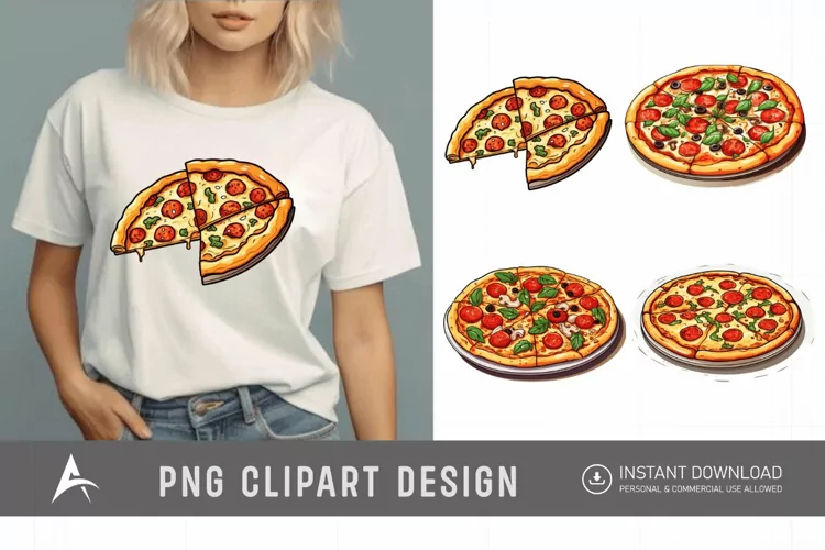 Watercolor Pizza Sublimation Clipart