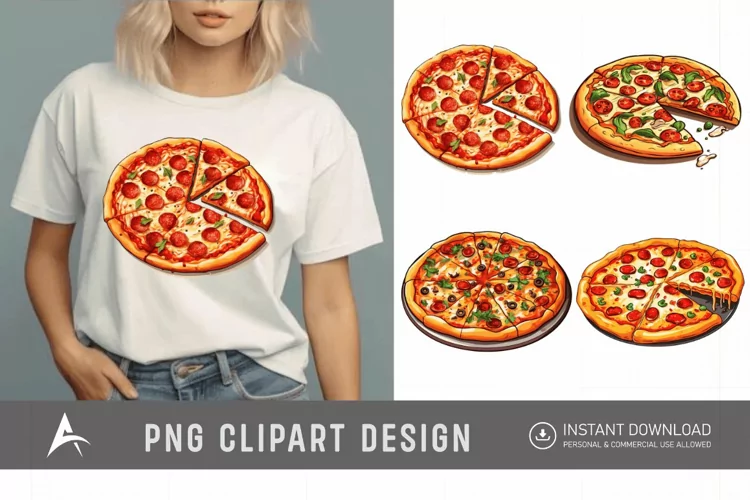 Watercolor Pizza Sublimation Clipart