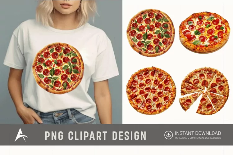 Watercolor Pizza Clipart