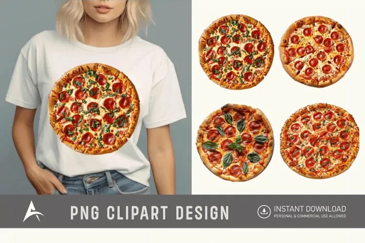 Watercolor Pizza Clipart