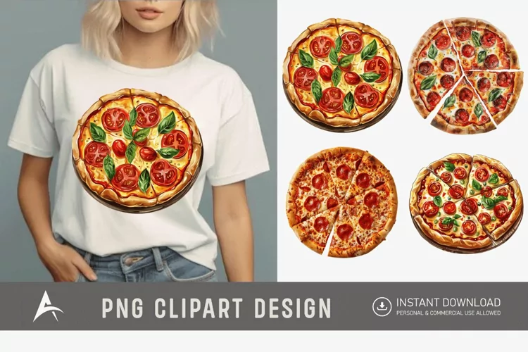 Watercolor Pizza Clipart