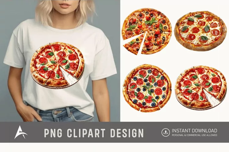Watercolor Pizza Clipart