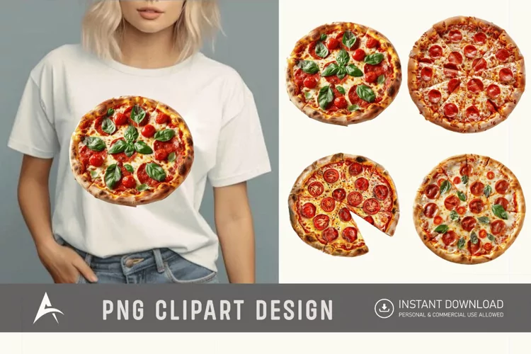 Watercolor Pizza Clipart