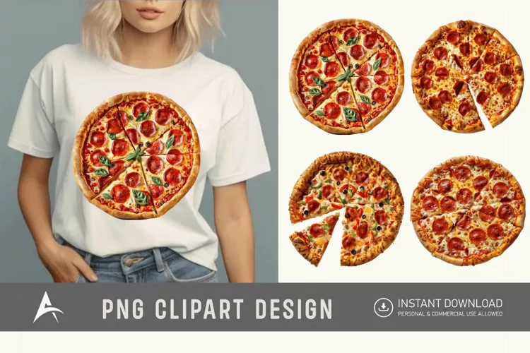 Watercolor Pizza Clipart