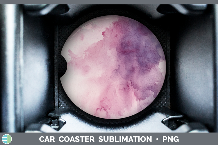 Watercolor Plum Car Coaster Sublimation Designs