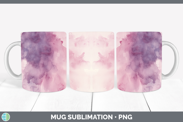Watercolor Plum Mug Wrap Sublimation Coffee Cup Designs